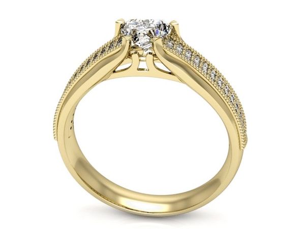 Pierścionek zaręczynowy z diamentami złoto 585 - p16107z