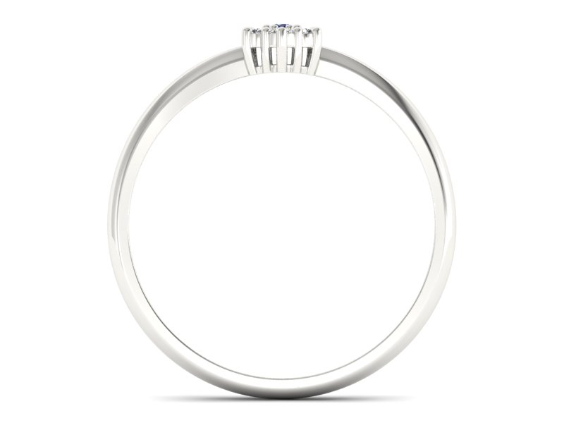 Pierścionek z szafirem i brylantami białe złoto - p16109bsz — zdjęcie 2