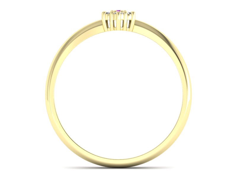 Złoty pierścionek z topazem i brylantami - p16109za — zdjęcie 2