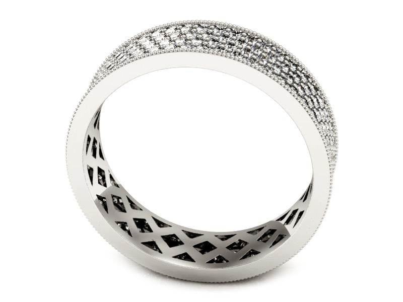 Pierścionek obrączka z brylantami białe złoto - p16110b — zdjęcie 3
