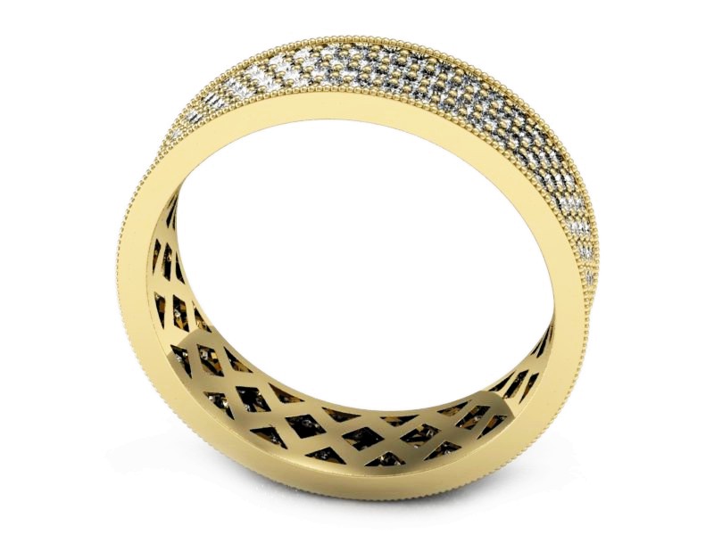 Obrączka z brylantami żółte złoto - p16110z — zdjęcie 3