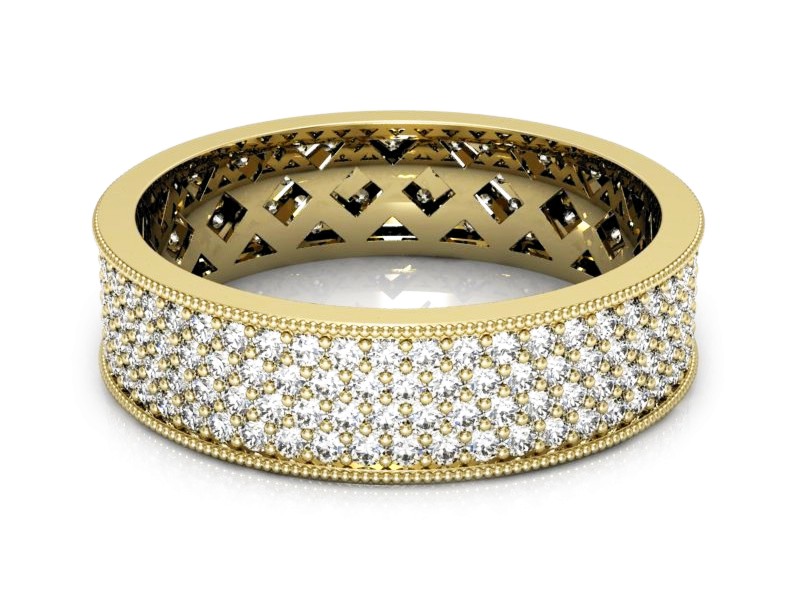 Obrączka z brylantami żółte złoto - p16110z — zdjęcie 2