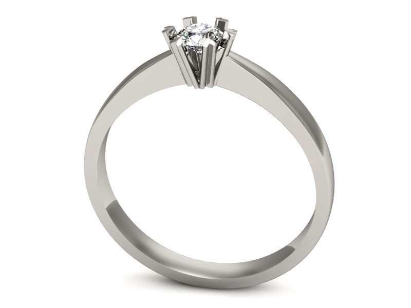 Złoty pierścionek z brylantem białe złoto - p16111b — zdjęcie 3