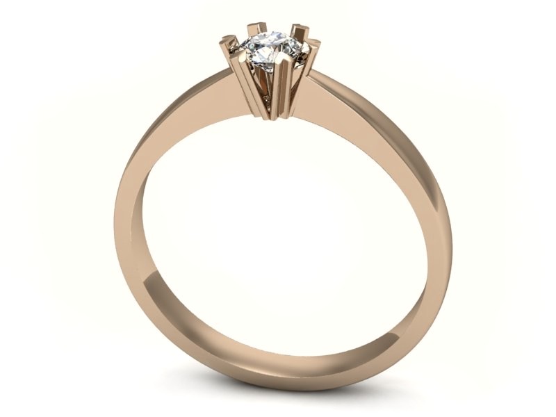 Złoty pierścionek z brylantem różowe złoto - p16111c — zdjęcie 3