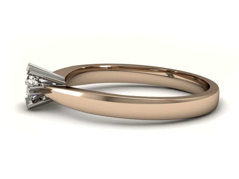 Pierścionek z brylantem różowe i białe złoto - p16111cb — zdjęcie 2