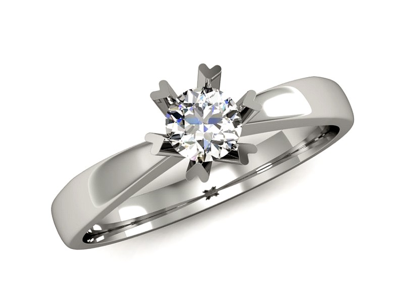 Złoty pierścionek z brylantem białe złoto - p16112b