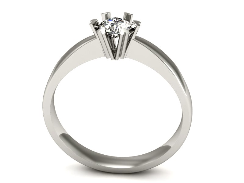 Złoty pierścionek z brylantem białe złoto - p16112b — zdjęcie 3