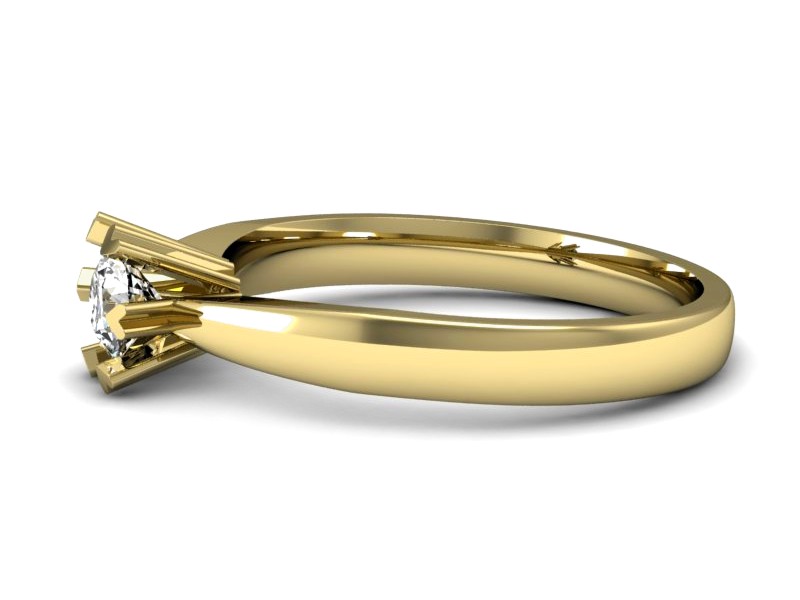 Złoty pierścionek z brylantem żółte złoto - p16112z — zdjęcie 2