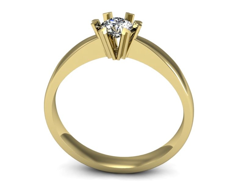 Złoty pierścionek z brylantem żółte złoto - p16112z — zdjęcie 3