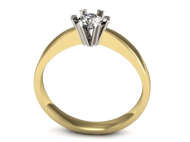 Pierścionek z diamentem żółte i białe złoto - p16112zb — zdjęcie 3