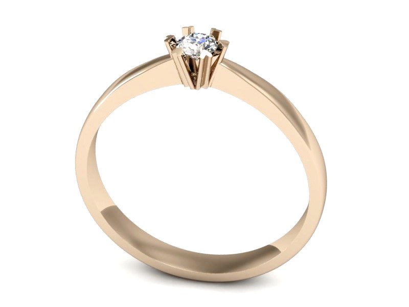Złoty pierścionek z brylantem różowe złoto - p16113c — zdjęcie 3