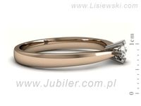 Pierścionek z brylantem różowe i białe złoto próba 585 - p16113cb- 2