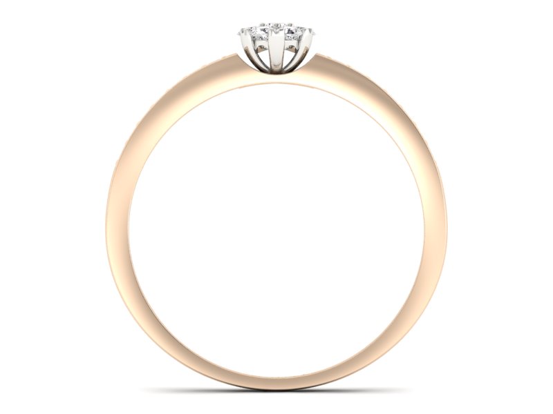 Pierścionek z brylantami białe różowe złoto - p16114cb — zdjęcie 2