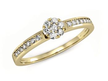 Pierścionek zaręczynowy z diamentami złoto 585 - p16114z - 1