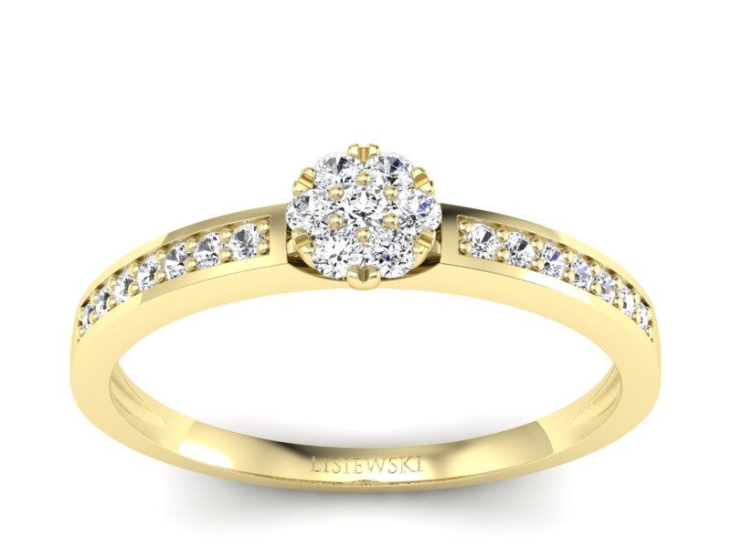 Pierścionek zaręczynowy z diamentami - p16114z