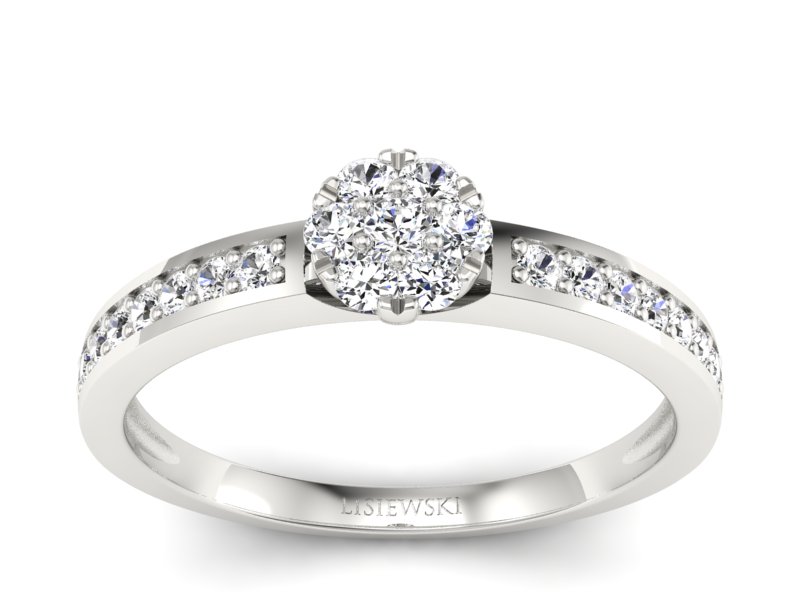 Pierścionek zaręczynowy z brylantami - p16115b