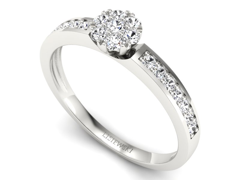 Pierścionek zaręczynowy z brylantami - p16115b — zdjęcie 3