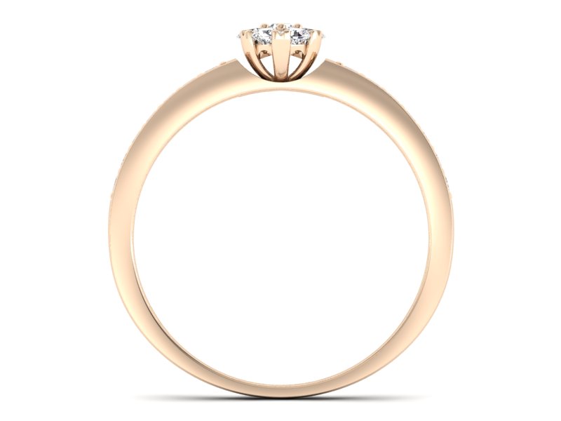 Złoty pierścionek z brylantami różowe złoto - p16115c — zdjęcie 2