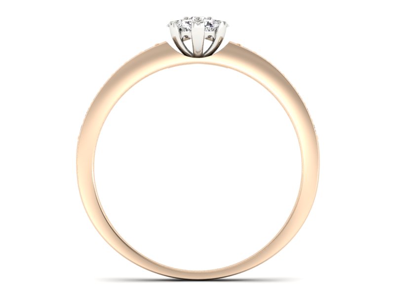 Pierścionek z brylantami białe różowe złoto - p16115cb — zdjęcie 2