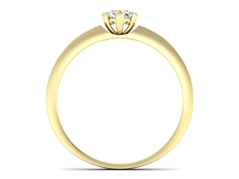 Złoty pierścionek z brylantami żółte złoto - p16115z — zdjęcie 2