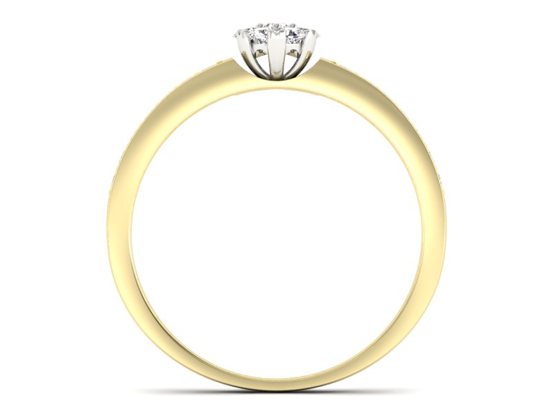 Złoty pierścionek zaręczynowy z brylantami - p16115zb — zdjęcie 2