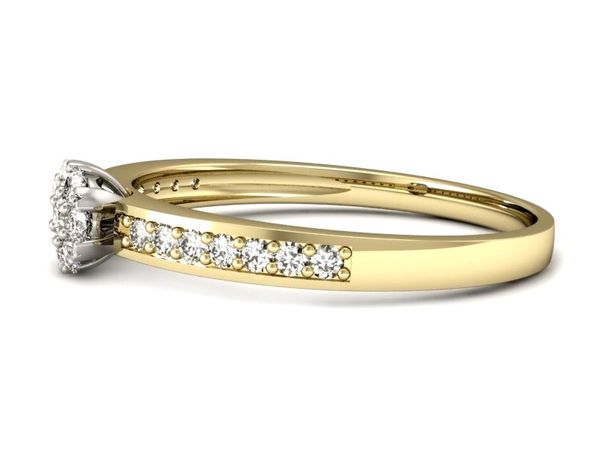 Złoty Pierścionek zaręczynowy z brylantami - p16115zb