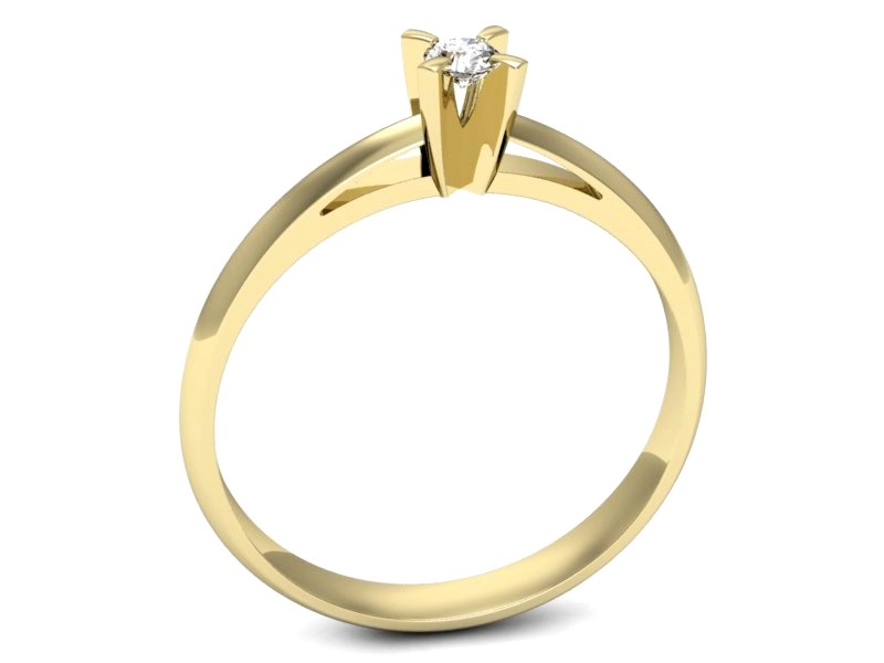 Złoty pierścionek z brylantem żółte złoto - p16116z — zdjęcie 3