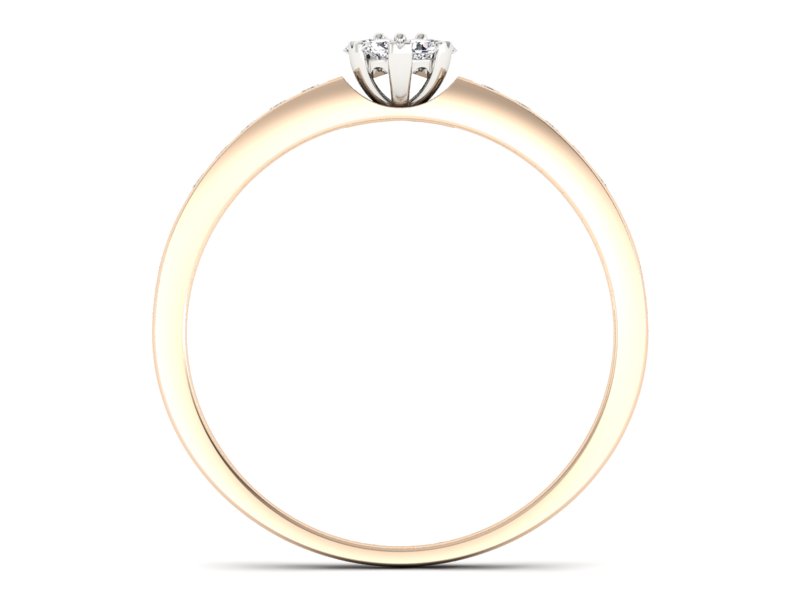 Pierścionek z brylantami białe różowe złoto - p16117cb — zdjęcie 2