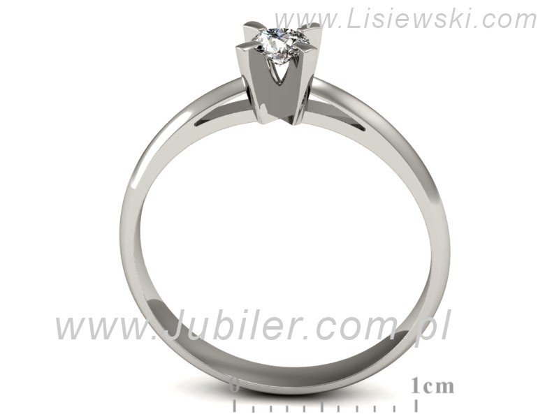 Złoty pierścionek z brylantem białe złoto - p16118b — zdjęcie 3