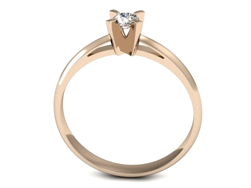 Złoty pierścionek z brylantem różowe złoto - p16118c — zdjęcie 3