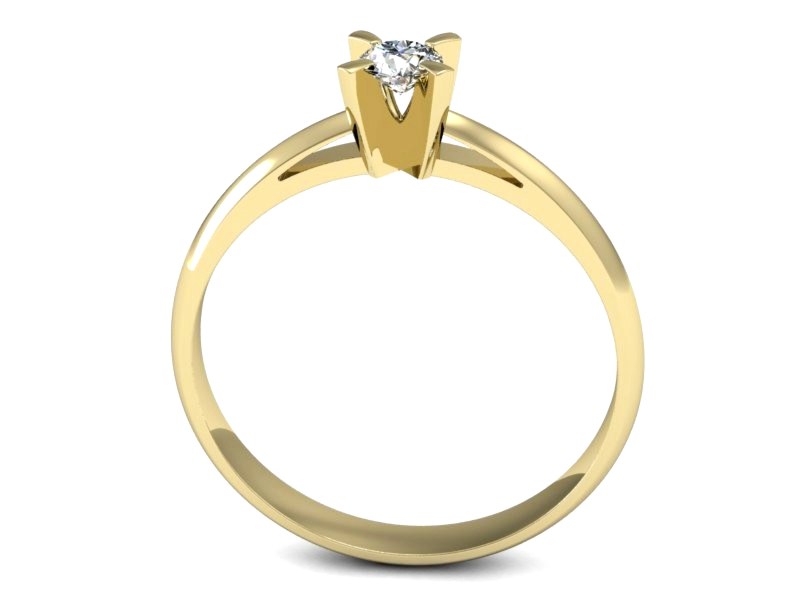 Złoty pierścionek z brylantem żółte złoto - p16118z — zdjęcie 3