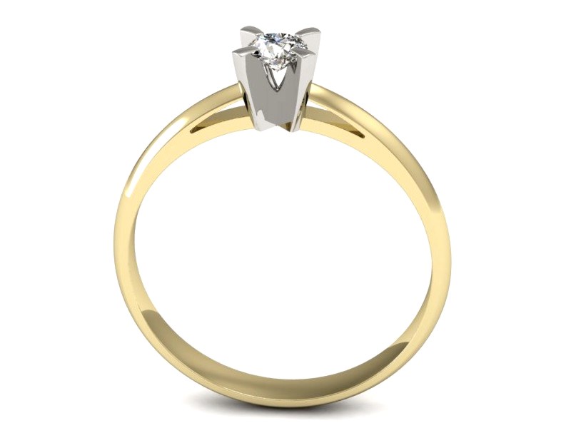 Pierścionek z diamentem żółte i białe złoto - p16118zb — zdjęcie 3