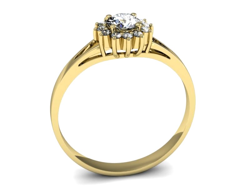 Złoty pierścionek z brylantami żółte złoto - p16120z — zdjęcie 3