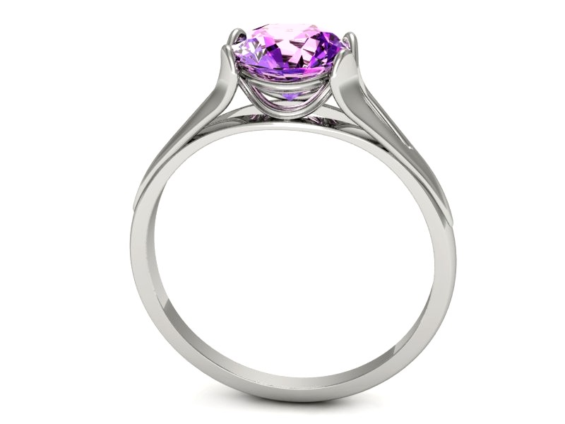 Złoty pierścionek z ametystem białe złoto - p16121bat — zdjęcie 3