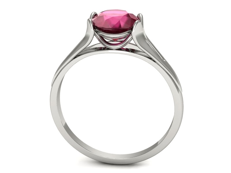Złoty pierścionek z rubinem białe złoto - p16121br — zdjęcie 3
