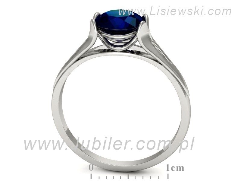 Złoty pierścionek z szafirem białe złoto - p16121bsz — zdjęcie 3