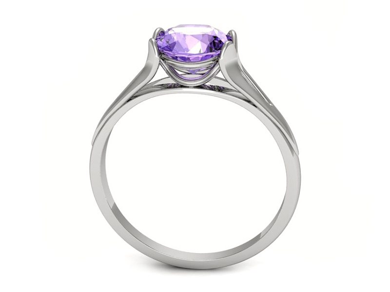 Złoty pierścionek z tanzanitem białe złoto - p16121bt — zdjęcie 3