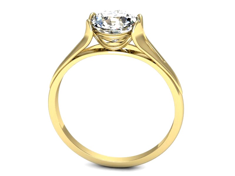 Złoty pierścionek z brylantem żółte złoto - p16121z — zdjęcie 3