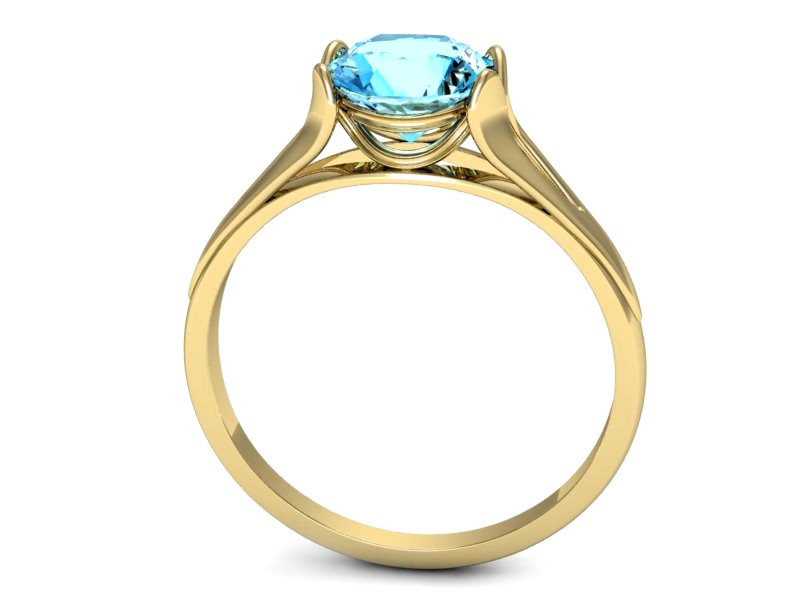 Złoty pierścionek z topazem żółte złoto - p16121za — zdjęcie 3