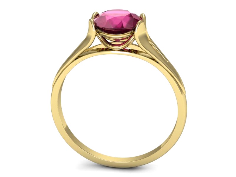 Złoty pierścionek z rubinem żółte złoto - p16121zr — zdjęcie 3