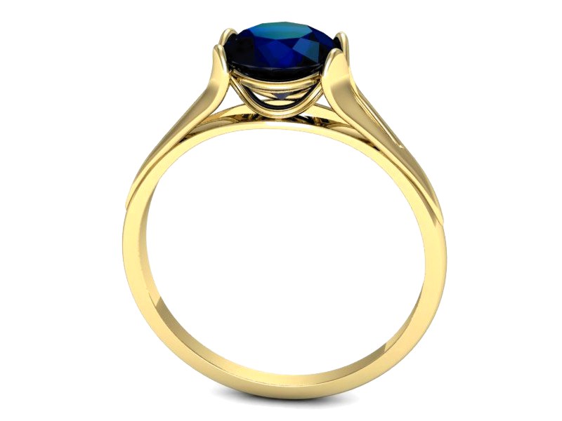 Złoty pierścionek z szafirem żółte złoto - p16121zsz — zdjęcie 3