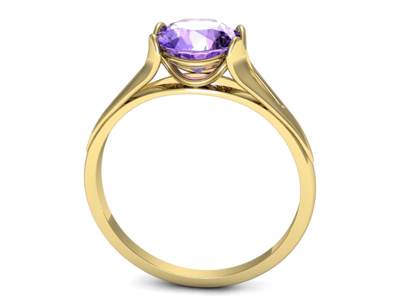 Złoty pierścionek z tanzanitem żółte złoto - p16121zt — zdjęcie 3