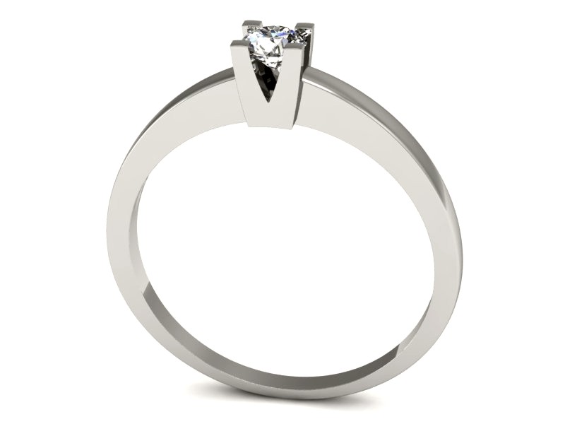 Złoty pierścionek z brylantem białe złoto - p16122b — zdjęcie 3