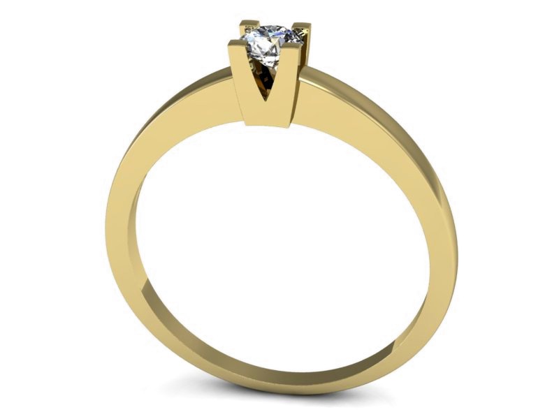 Złoty pierścionek z brylantem żółte złoto - p16122z — zdjęcie 3
