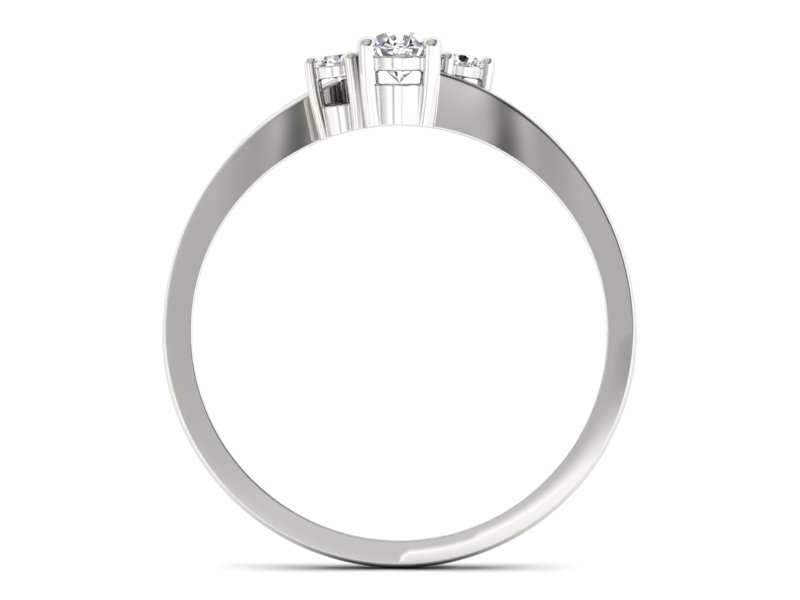 Złoty pierścionek z diamentami białe złoto - p16124b — zdjęcie 2