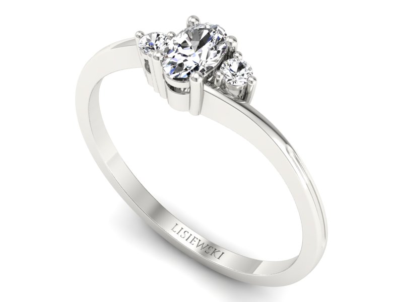 Złoty pierścionek z diamentami białe złoto - p16124b — zdjęcie 3