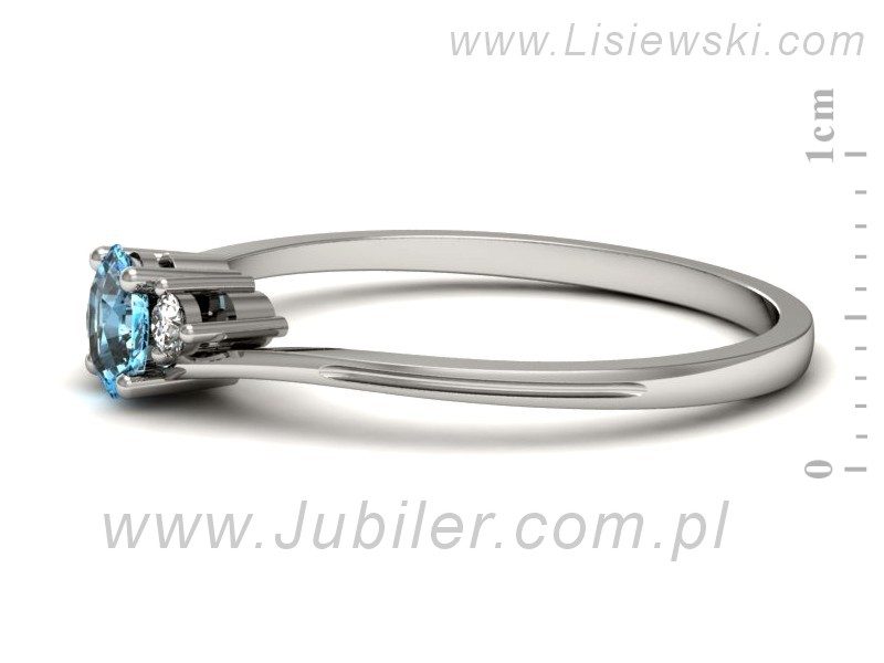 Pierścionek z topazem i brylantami białe złoto - p16124ba — zdjęcie 5