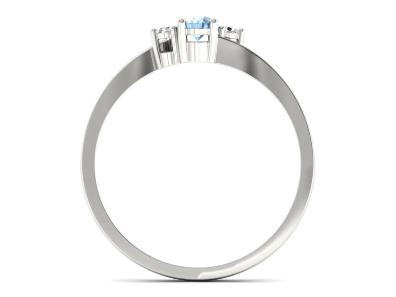 Pierścionek z topazem i brylantami białe złoto - p16124ba — zdjęcie 2