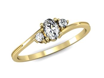 Złoty Pierścionek z diamentami żółte złoto 585 - p16124z - 1