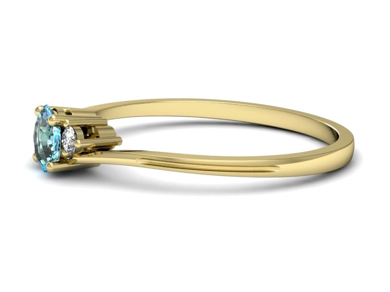 Pierścionek z topazem i diamentami żółte złoto - p16124za — zdjęcie 5